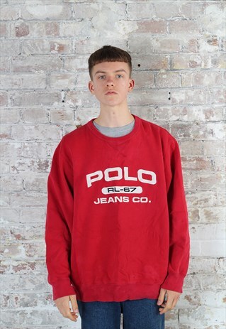 VINTAGE POLO SPORT RALPH LAUREN CREW NECK SPELL OUT SWEATER