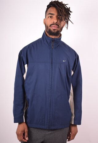NIKE MENS VINTAGE TRACKSUIT TOP JACKET MEDIUM BLUE 90S