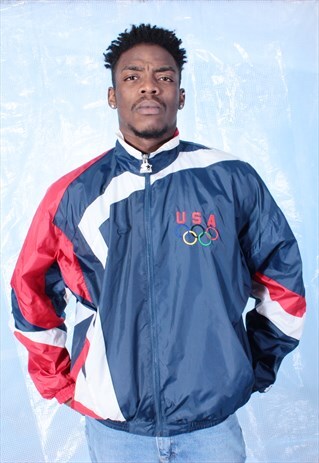 VINTAGE STARTER NAVY, RED AND WHITE USA OLYMPIC JACKET