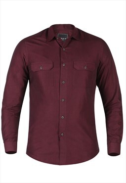 Hatton MENS maroon shirt with elbow PATCH 