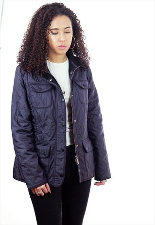 VINTAGE BARBOUR PLUM QUILTED JACKET