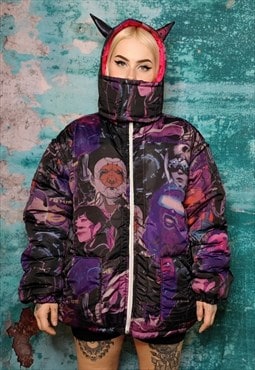 Anime bomber retro jacket handmade Japanese cartoon puffer 