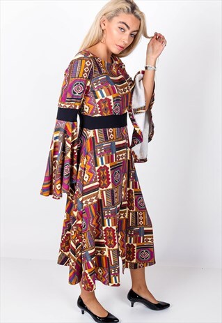 VINTAGE FLARED SLEEVE DRESS ACD7