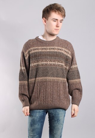 VINTAGE CRAZY KNIT ABSTRACT JUMPER