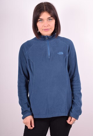 THE NORTH FACE WOMENS VINTAGE FLEECE JUMPER MEDIUM BLUE 90S