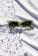 Transparent Green Semi Cat Eye Sunglasses