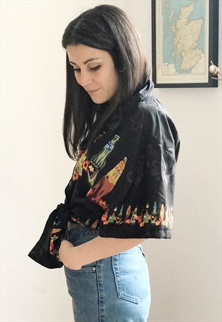 VINTAGE HAWAIIAN BLACK DRINK SHIRT