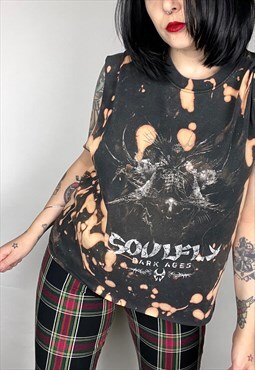 Acid Wash Soulfly Reworked bleached Band Shirt Size Large