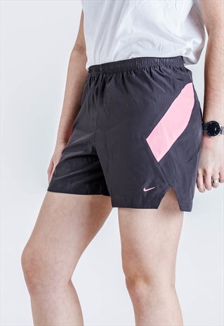 VINTAGE 90S NIKE SPORTS SHORTS IN GREY AND PINK