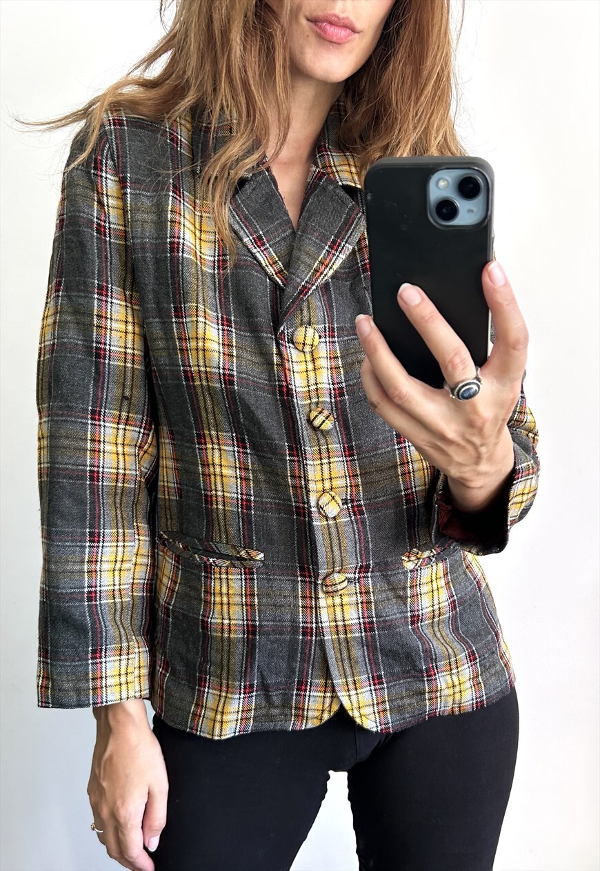 Plaid Retro Blazer Jacket