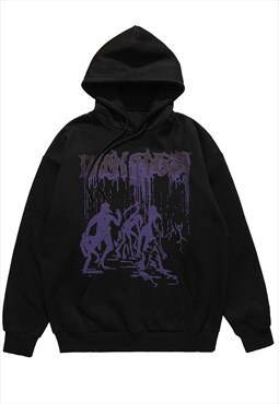 Ghost hoodie Gothic pullover creepy top premium jumper black