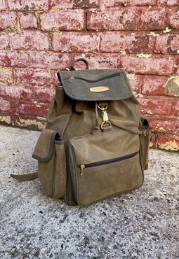 Faux Leather Grained Green Back pack