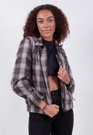 VINTAGE 90S BROWN CHECK JACKET DICKIES