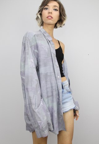 VINTAGE 80S/90S OVERSIZED PATTERNED SHIRT