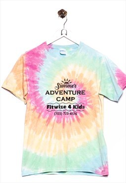Vintage Port & Company T-Shirt Adventure Camp Print Colorful