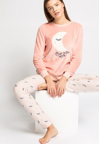 LONG, PLUSH FABRIC, MOON PYJAMA