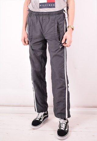 NIKE MENS VINTAGE TRACKSUIT TROUSERS SMALL GREY 90S