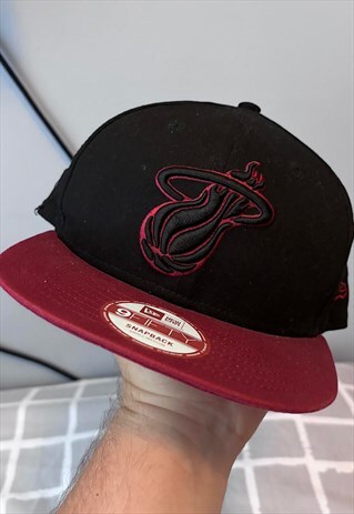 Miami heat NBA x New era black burgundy SnapBack cap 