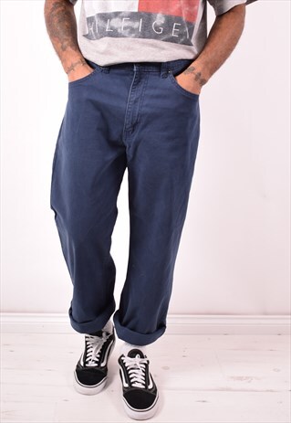 LEVI'S 752 MENS VINTAGE TROUSERS W36 L34 BLUE 90S