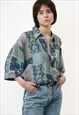 90S LETS GO ABSTRACT PATTERN VINTAGE RARE SHIRT 18550