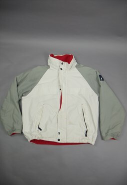 Vintage Nautica Reversible Coat in White & Red with Logo