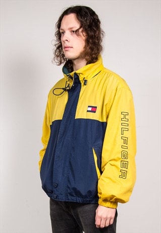 VINTAGE 90'S TOMMY HILFIGER YELLOW WINDBREAKER JACKET