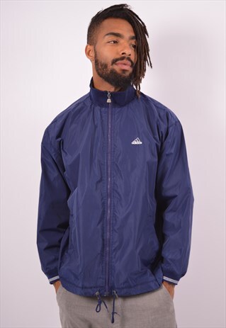 VINTAGE ADIDAS TRACKSUIT TOP JACKET NAVY BLUE