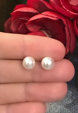 Faux Pearl Stud Earrings