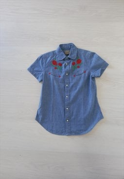 Y2K Polo Ralph Lauren Shirt Blue Floral