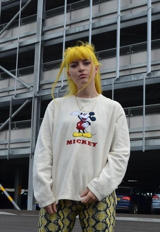 VINTAGE 80'S DISNEY MICKEY MOUSE FLEECE SWEATSHIRT