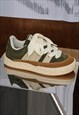 CHUNKY SNEAKERS SUEDE PLATFORM TRAINERS RETRO SHOES IN GREEN