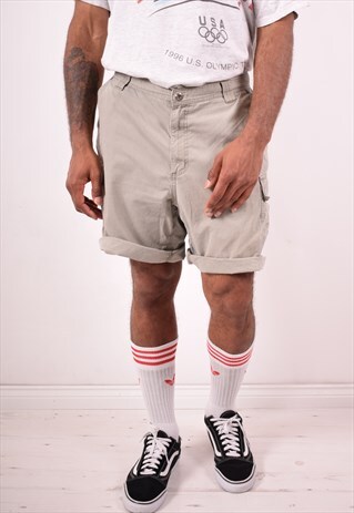 COLUMBIA MENS VINTAGE CARGO SHORTS W36 GREY 90S