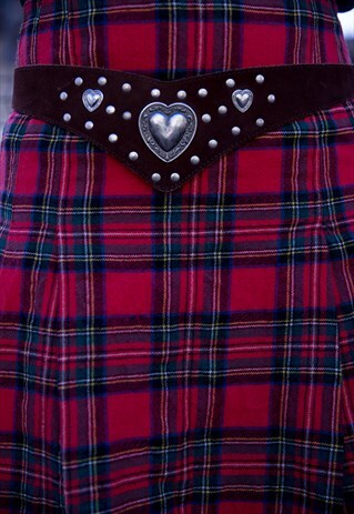DEEP BROWN SUEDE LEATHER EMBELLISHED BELT