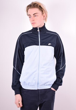 NIKE MENS VINTAGE TRACKSUIT TOP JACKET MEDIUM BLUE 90'S