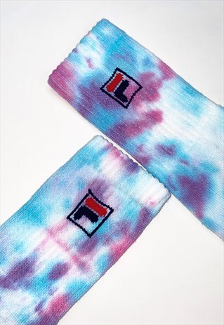 FILA UNISEX FULL CREW TIE DYE SOCKS ICE BLAST