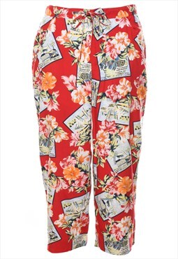 Vintage Villager Floral Print Trousers - W30 L23