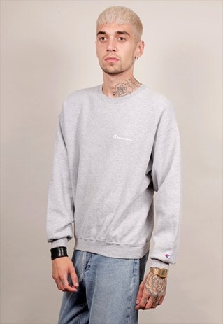 VINTAGE 90'S LOGO GREY CHAMPION SWEATSHIRT