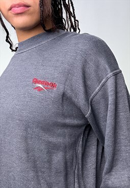 Grey 80s Reebok Embroidered Sweatshirt