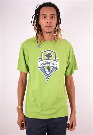 ADIDAS MENS VINTAGE SIEATTLE SOUNDERS T-SHIRT TOP LARGE 90S
