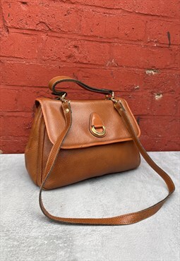 Grained Soft Leather Everyday Handbag with Two Straps
