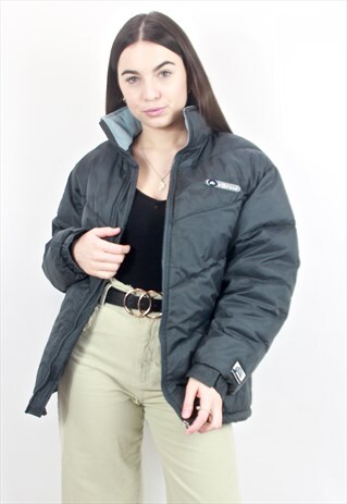 90'S RETRO NAVY PUFFER PADDED JACKET