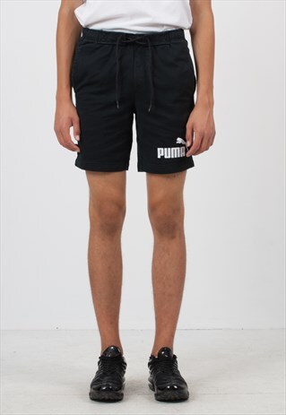 VINTAGE RETRO BLACK PUMA MINI TRACK SHORTS