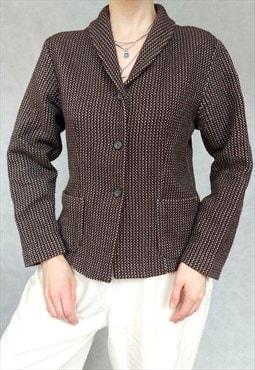 German Wool Jacket, VIntage Brown Blazer, Medium Size 