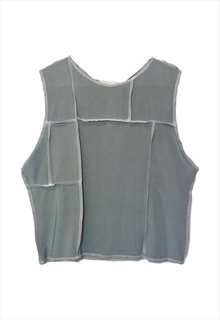 SAGE GREEN 90'S FESTIVAL CROPPED TANK TOP