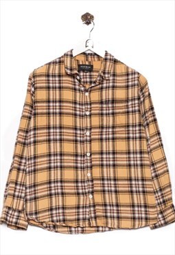Vintge  Pacsun Flannel Shirt Checkered Pattern Beige/Checker