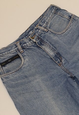 80S GUCCI DISTRESSED BAGGY MOM WASHED RAW DENIM JEANS