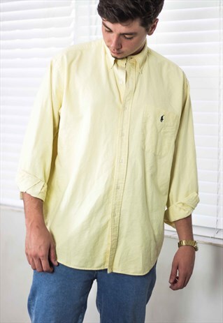 VINTAGE POLO RALPH LAUREN SHIRT LOGO 90S M 12.9
