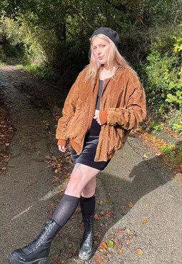 Vintage Faux Suede Made in Italy Oversized Velvet Brown Coat