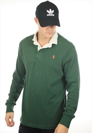 VINTAGE RALPH LAUREN SMALL LOGO RUGBY POLO TOP SHIRT