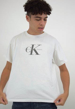 VINTAGE 90S CALVIN KLEIN WHITE TEE